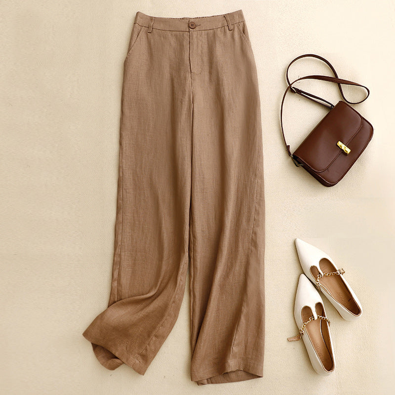 【Coton et Lin】Pantalons Casual Monochromes