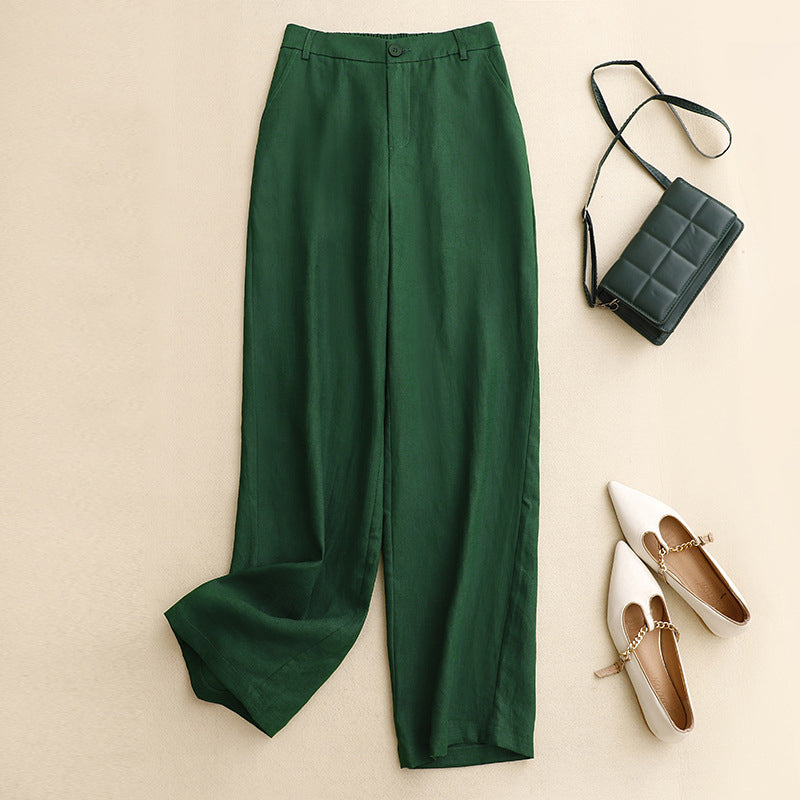 【Coton et Lin】Pantalons Casual Monochromes