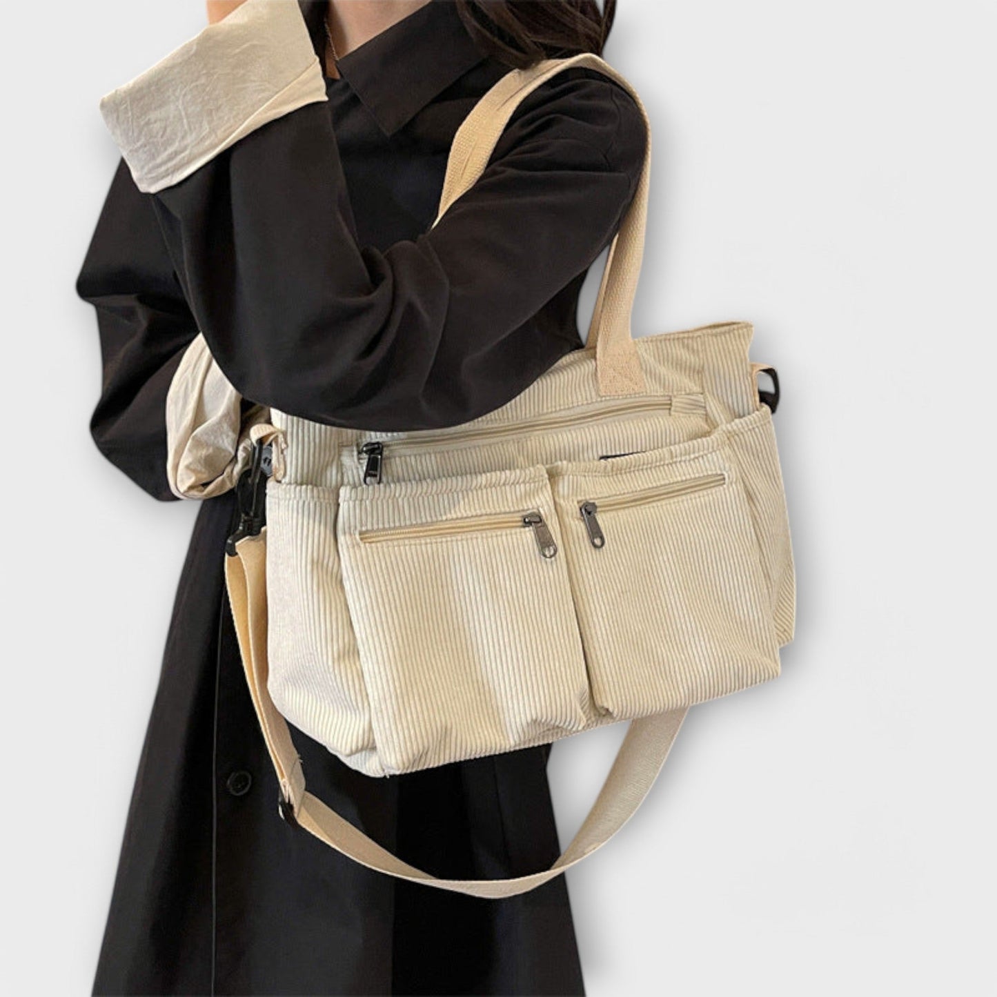 Sac à épaule Aurellia - Matériau en corde léger et résistant à l'eau, compartiment zippé spacieux, idéal pour le travail ou les voyages