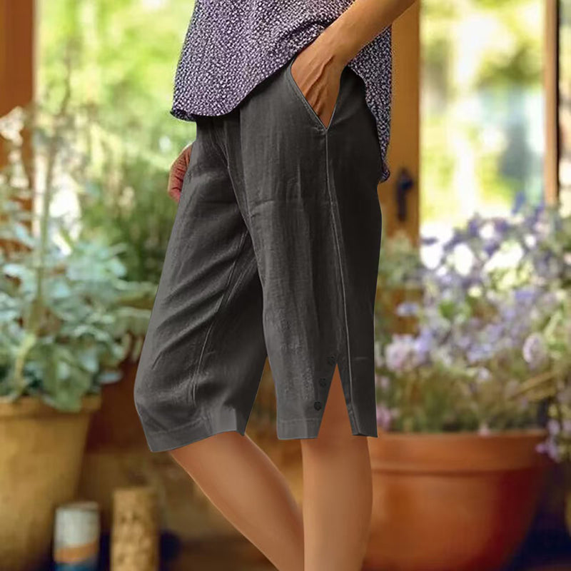 【Coton et Lin】Pantalons Décontractés Unis