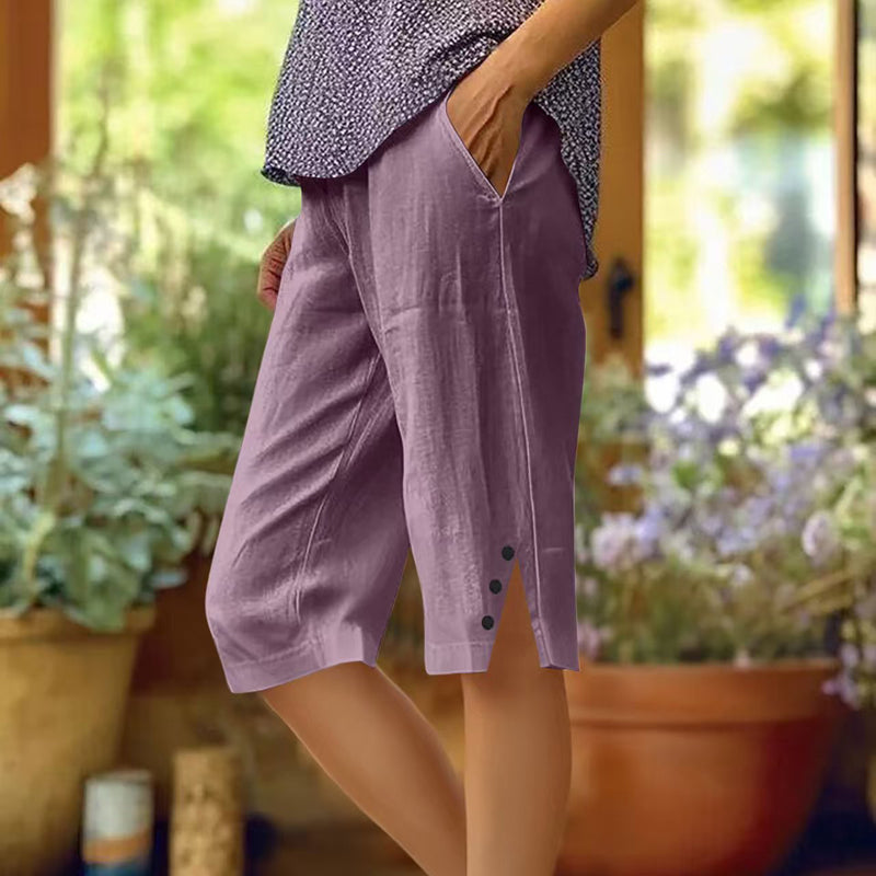 【Coton et Lin】Pantalons Décontractés Unis