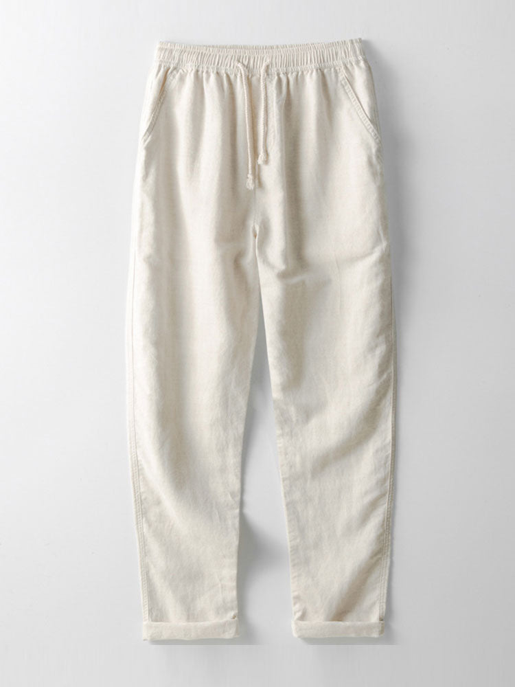 Chemise Cubane Jacquard Géométrique & Pantalons en Lin à Jambe Droite