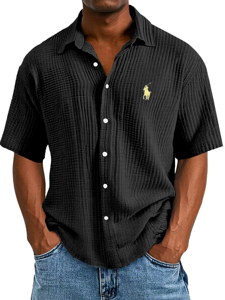 Chemise d'Été Décontractée, Longue et Confortable à Manches Courtes pour Homme