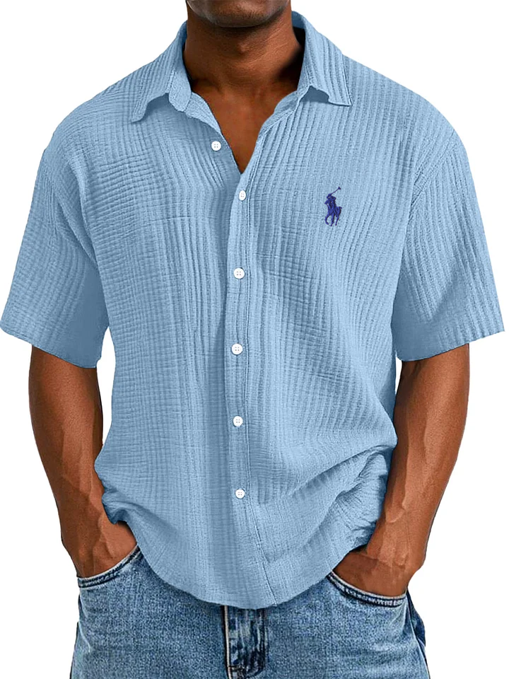 Chemise d'Été Décontractée, Longue et Confortable à Manches Courtes pour Homme