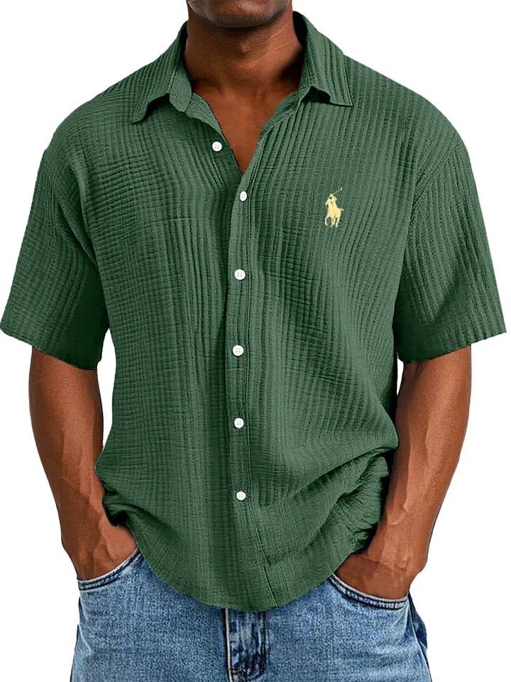Chemise d'Été Décontractée, Longue et Confortable à Manches Courtes pour Homme