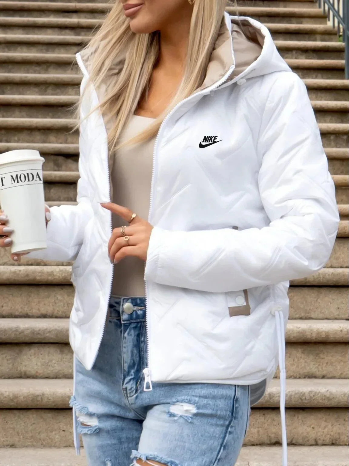 NK – Veste Puffer Légère avec Capuche