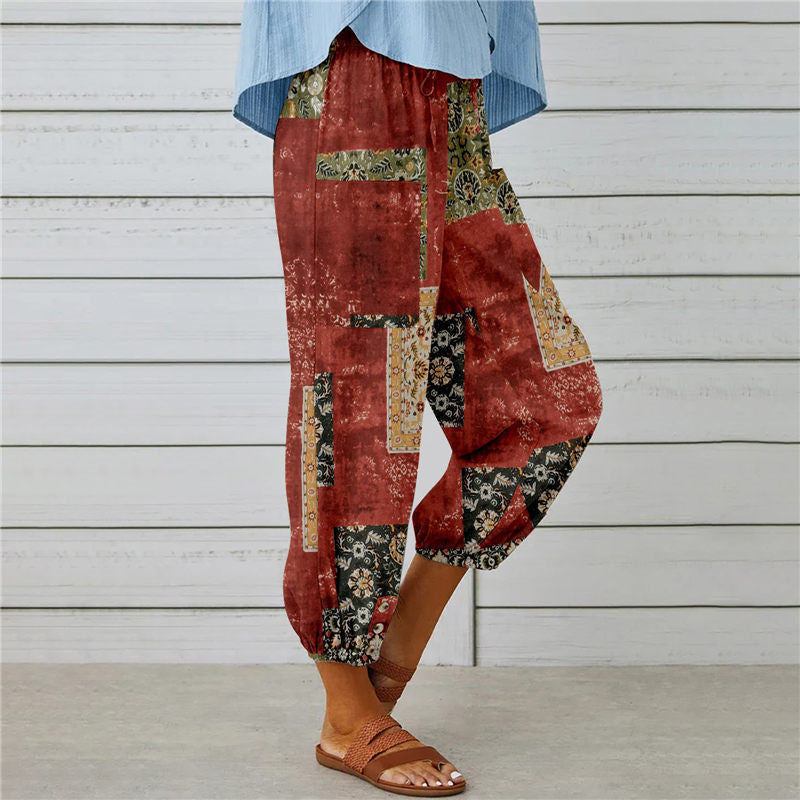 【Coton et Lin】Pantalons Vintage Imprimés