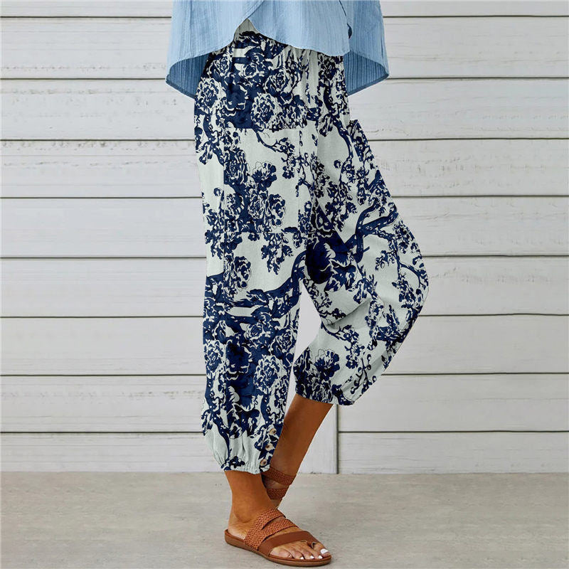 【Coton et Lin】Pantalons Vintage Imprimés