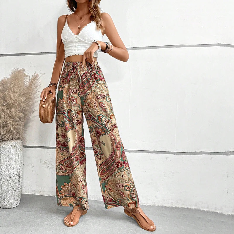 Pantalons Casual avec Imprimé Ethnique