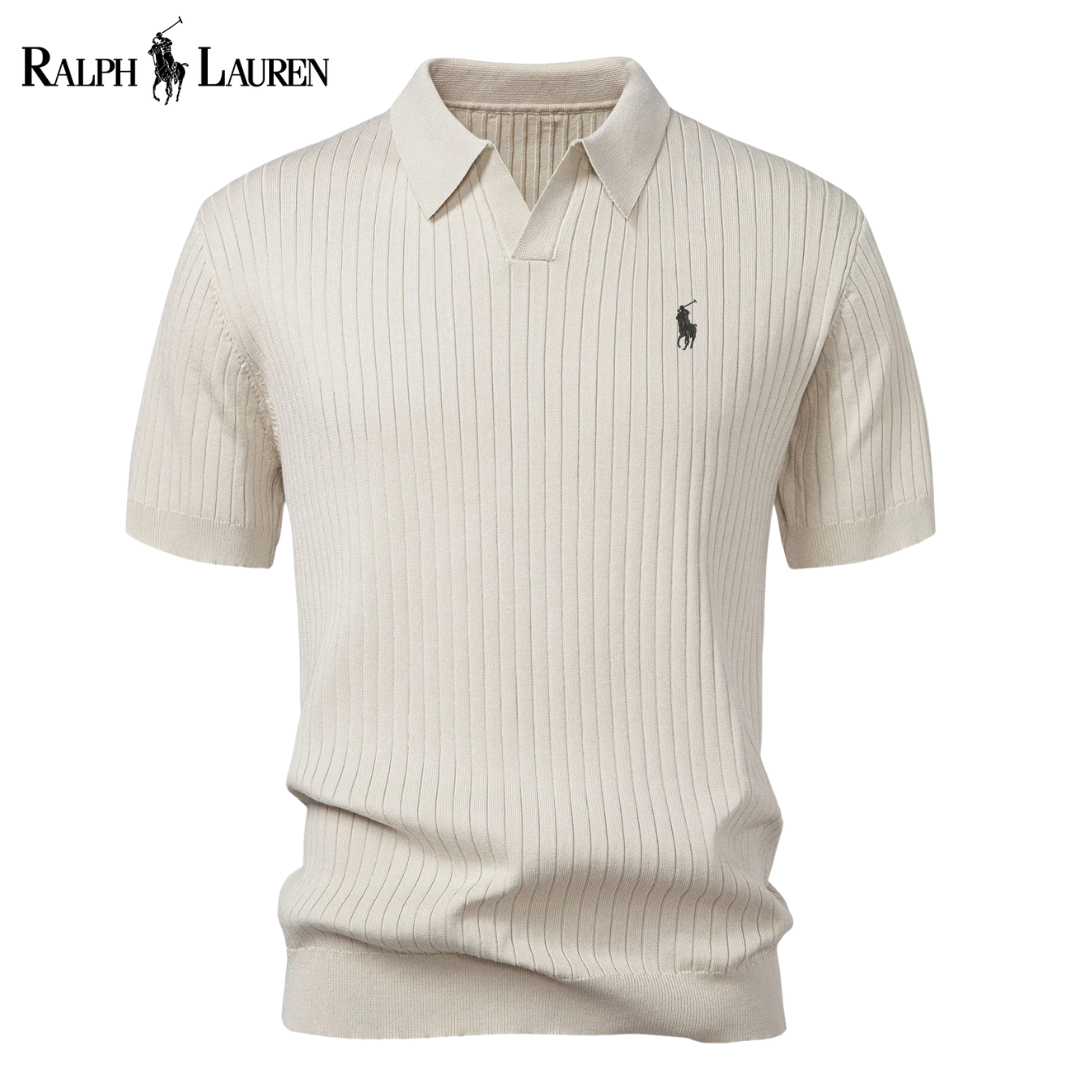 Polo RL™ en maille avec col en V et rayures