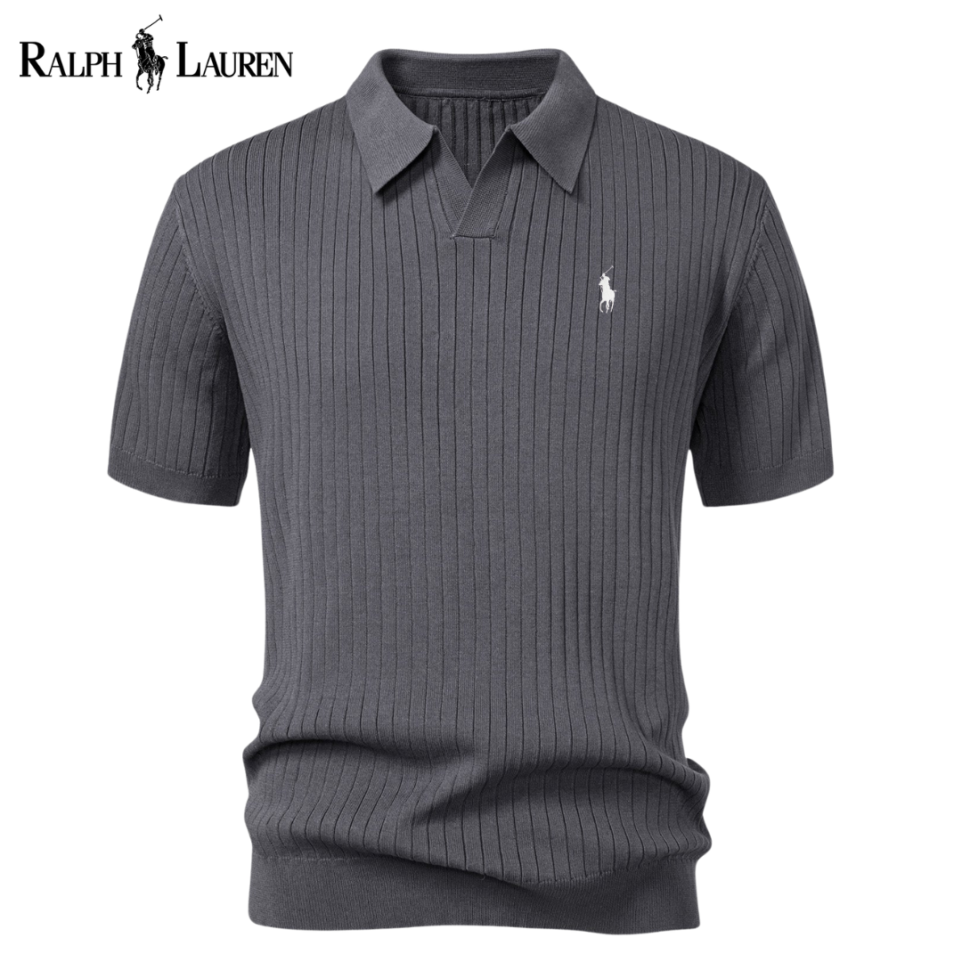 Polo RL™ en maille avec col en V et rayures