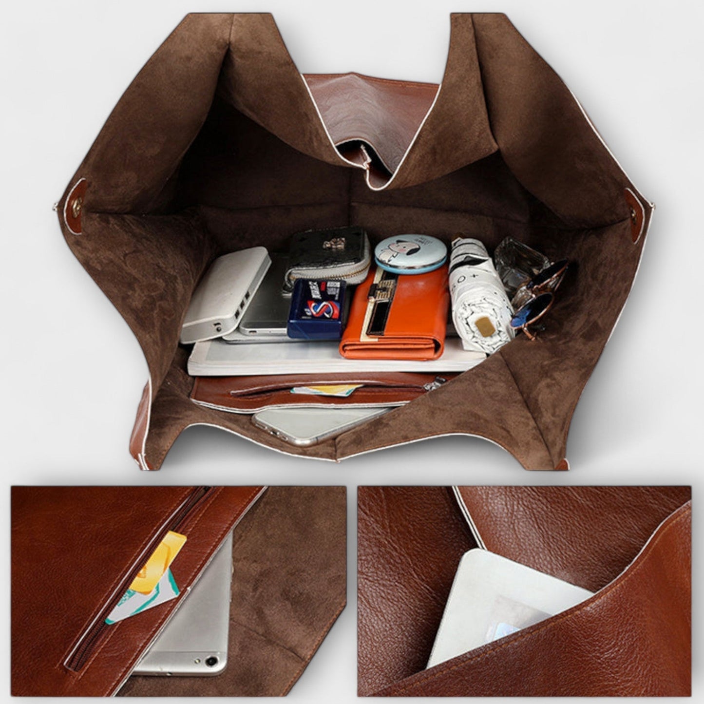 Sac de week-end oversized Aurellia, cuir PU, tote de voyage polyvalent