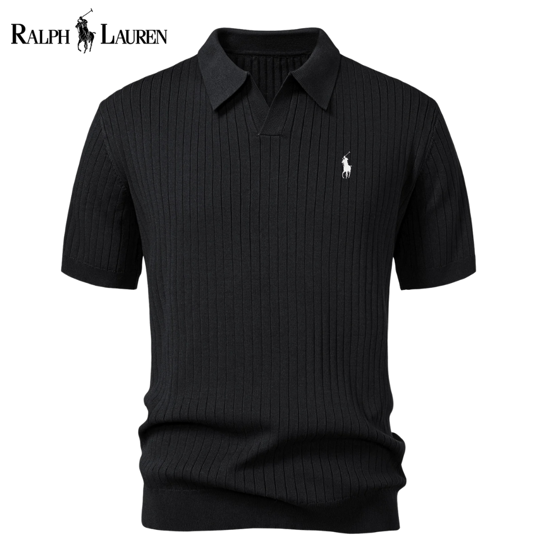 Polo RL™ en maille avec col en V et rayures
