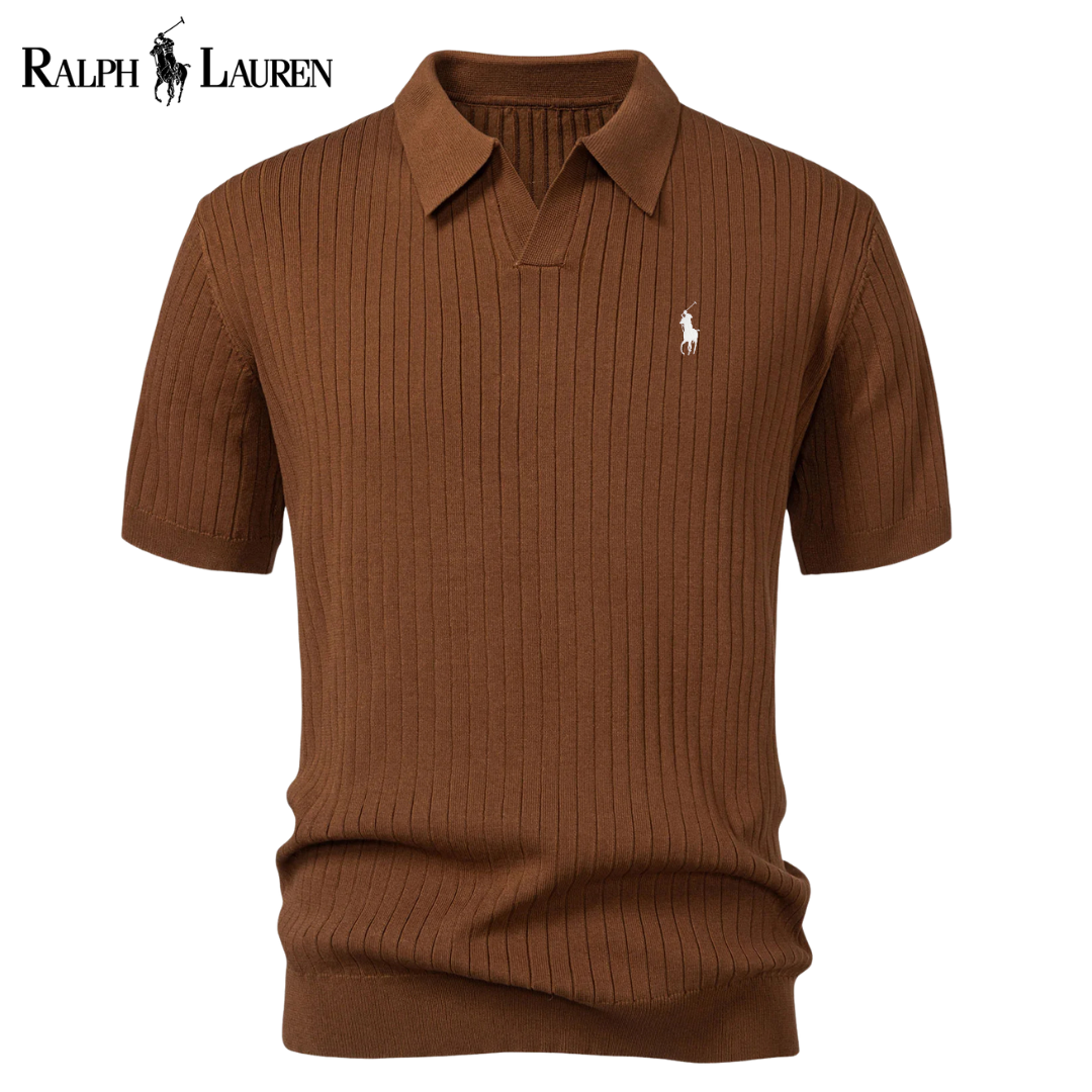 Polo RL™ en maille avec col en V et rayures