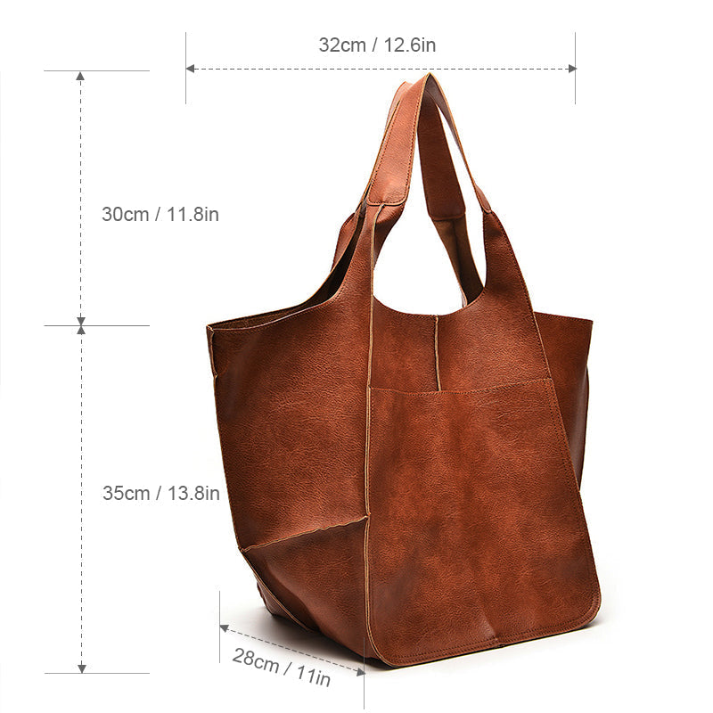 Sac de week-end oversized Aurellia, cuir PU, tote de voyage polyvalent