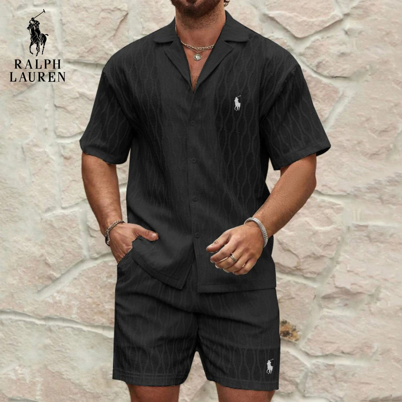 Ensemble Estival Texturé RL – Offre Chemise & Shorts