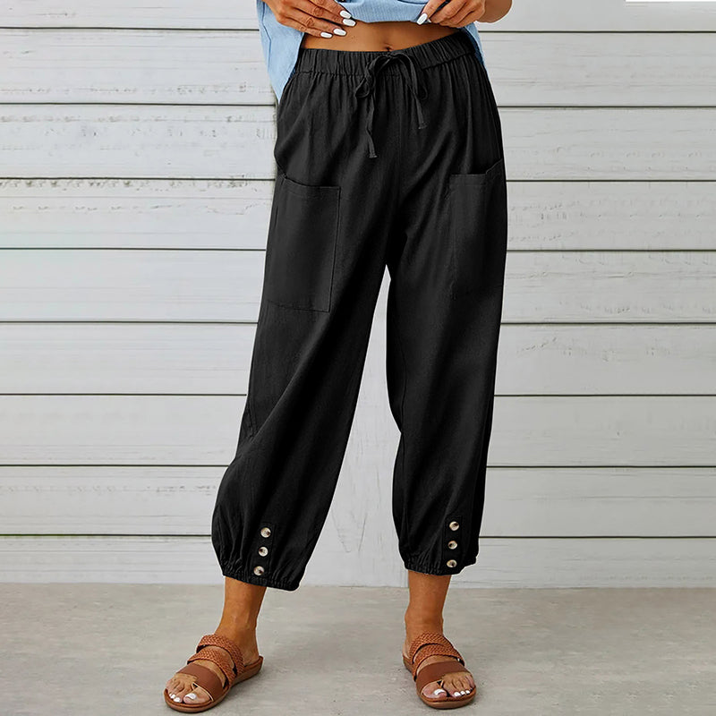 【Coton et Lin】Pantalons Confortables de Temps Libre