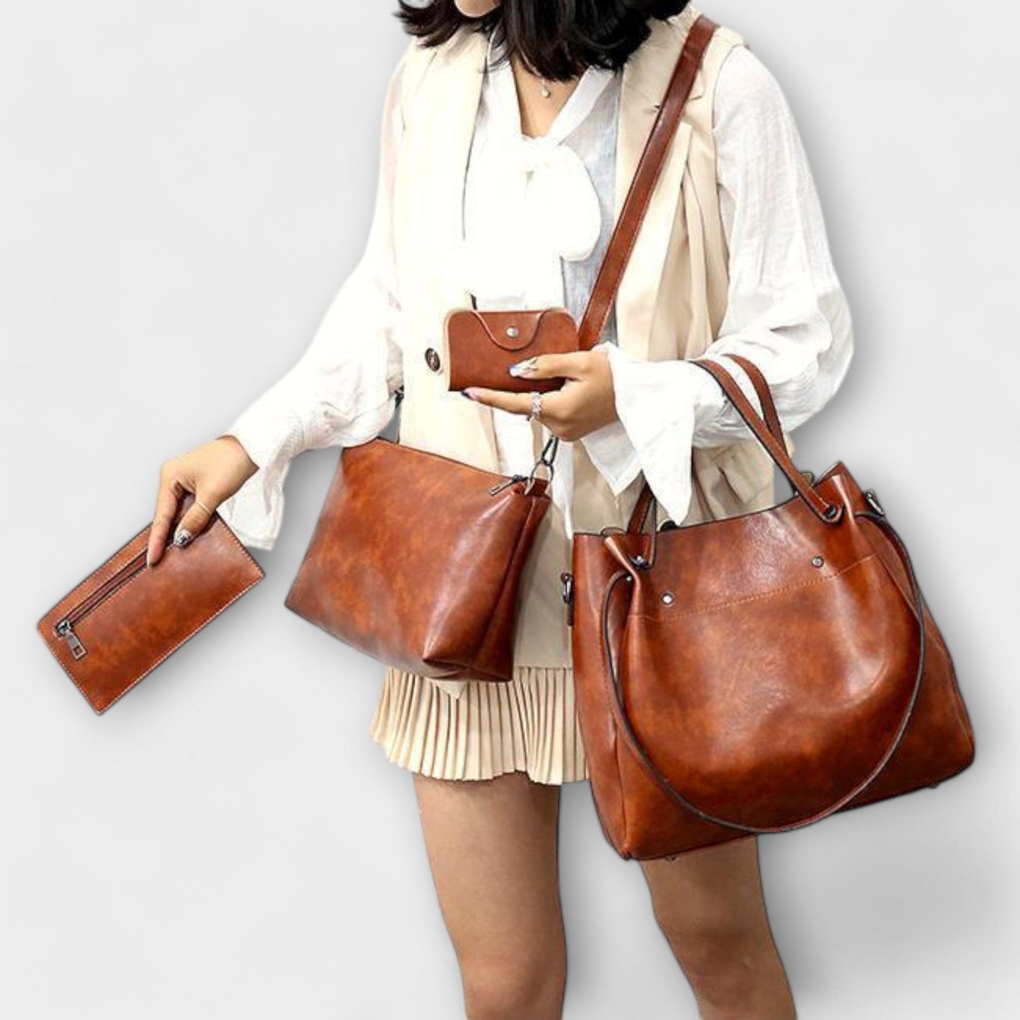 Aurellia - Ensemble de 4 Sacs Vintage Élégants pour Usage Quotidien