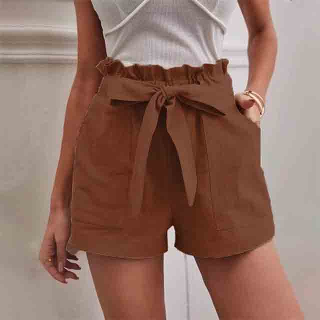 【Coton Et Lin】Shorts Casual Monochromatiques