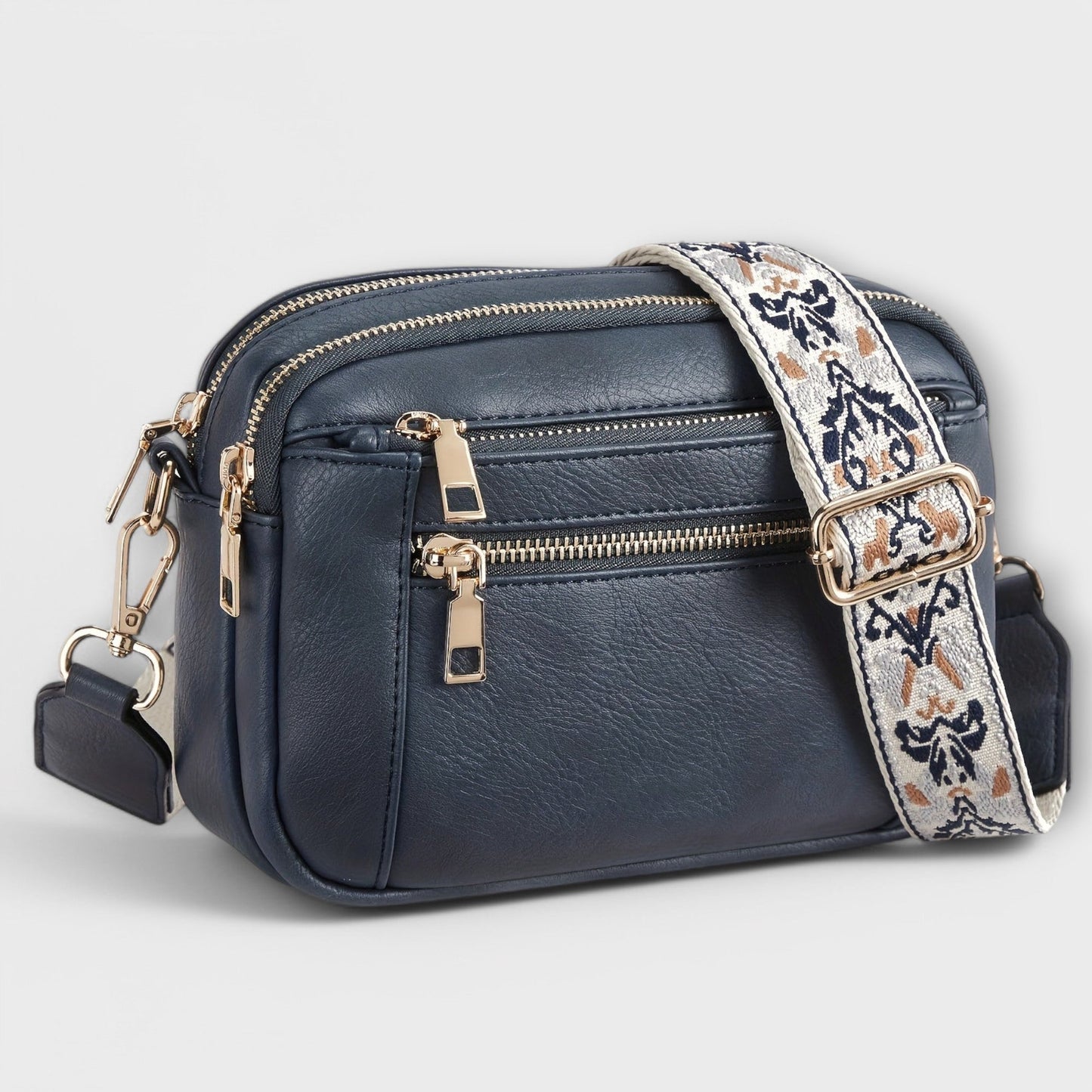 Sac à bandoulière en cuir vegan Aurellia, style rétro avec sangle boho réglable, espace suffisant pour les essentiels