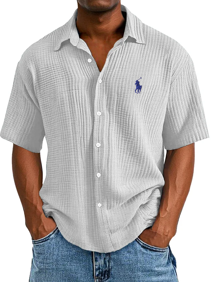 Chemise d'Été Décontractée, Longue et Confortable à Manches Courtes pour Homme