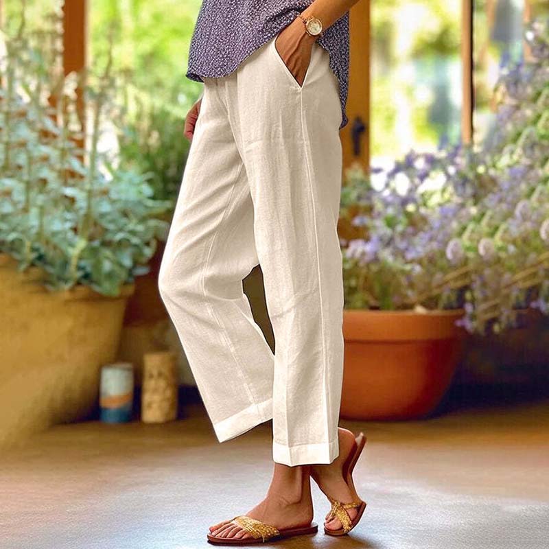 【Coton et Lin】Pantalons Droits Casual
