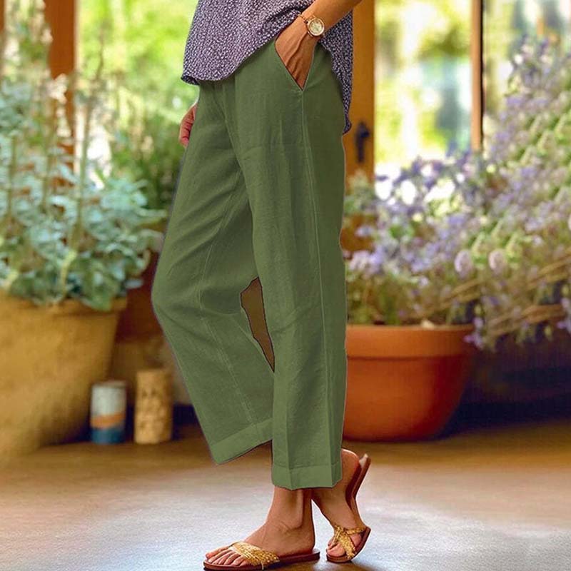 【Coton et Lin】Pantalons Droits Casual