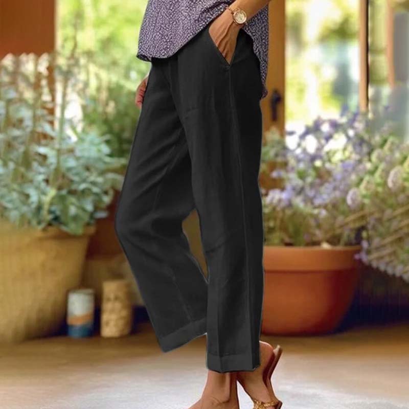 【Coton et Lin】Pantalons Droits Casual