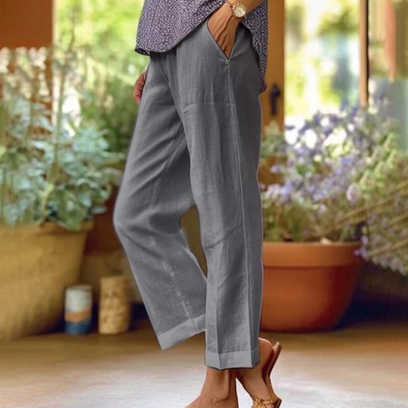 【Coton et Lin】Pantalons Droits Casual