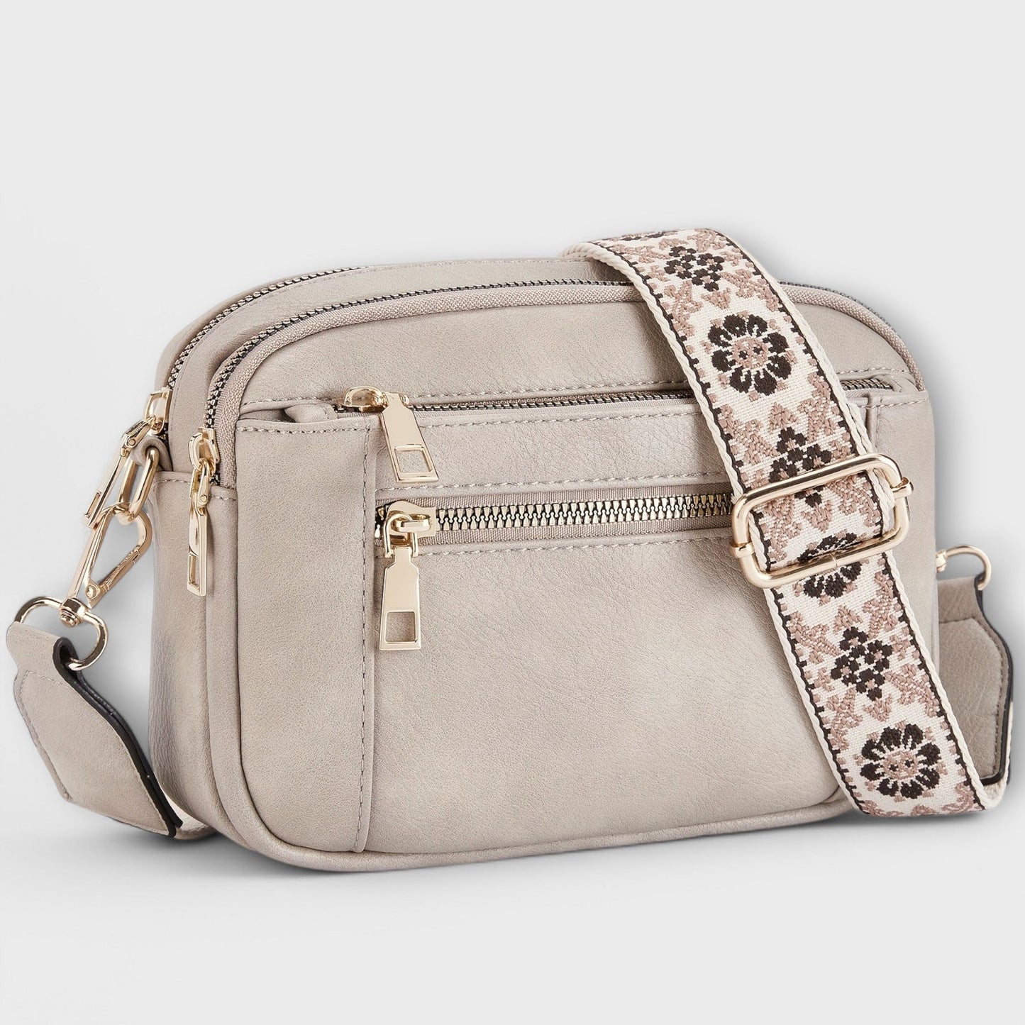 Sac à bandoulière en cuir vegan Aurellia, style rétro avec sangle boho réglable, espace suffisant pour les essentiels