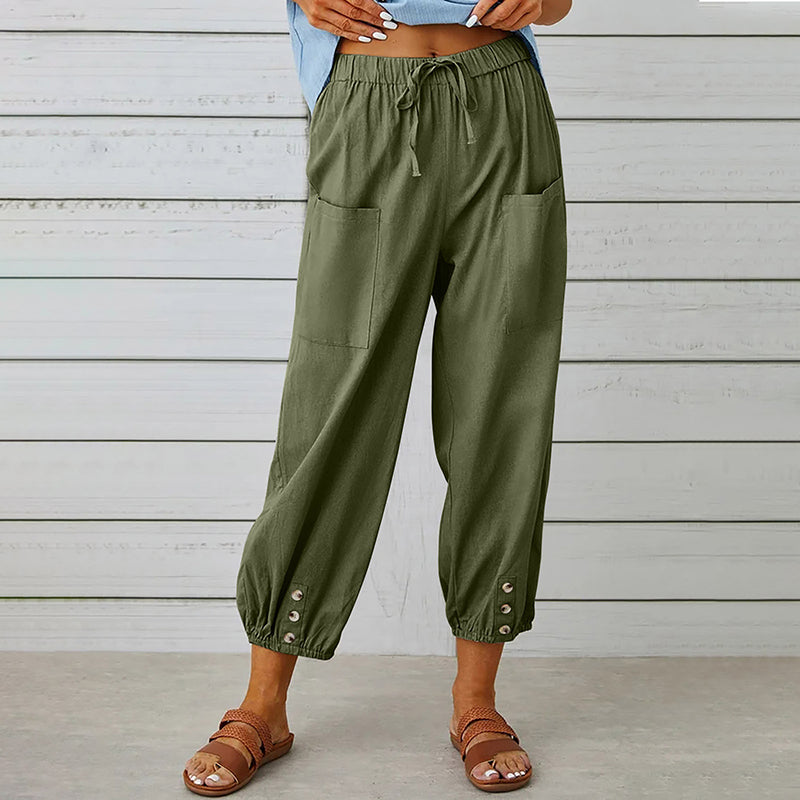 【Coton et Lin】Pantalons Confortables de Temps Libre