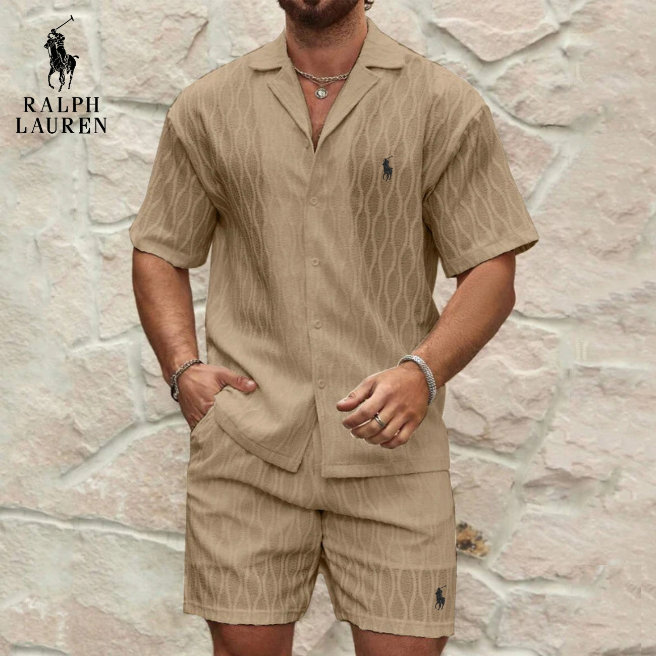 Ensemble Estival Texturé RL – Offre Chemise & Shorts