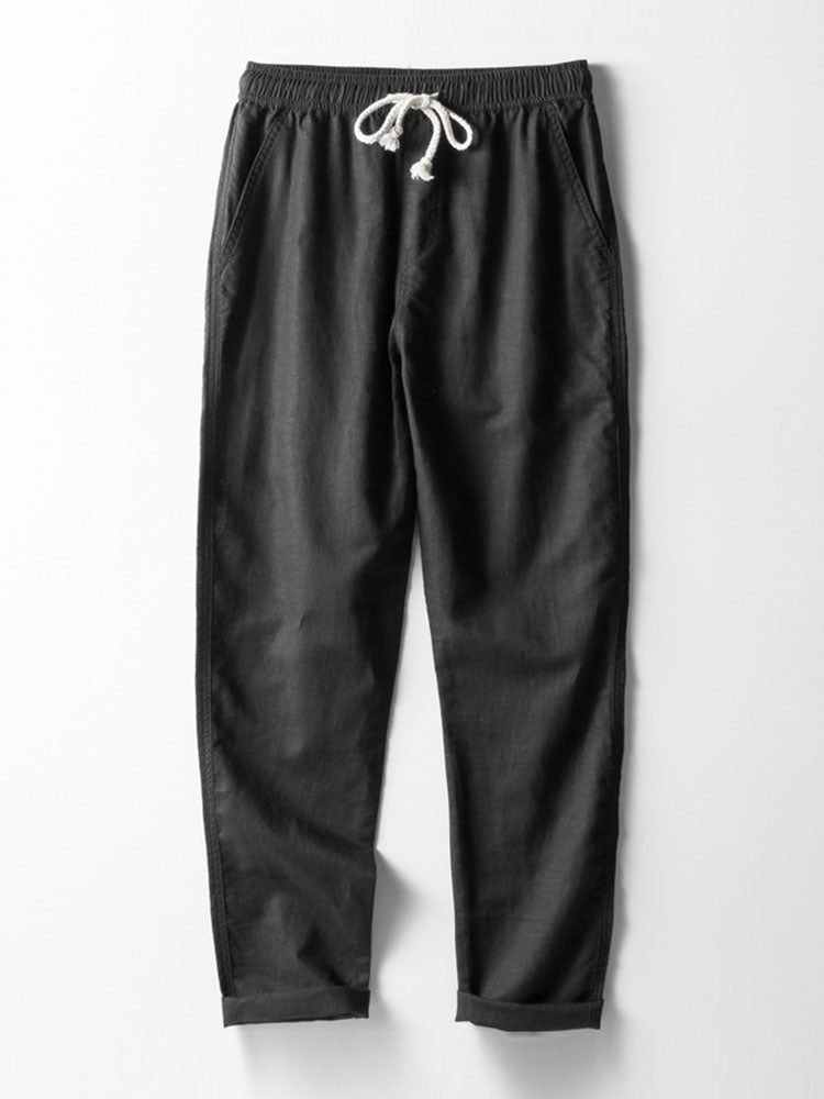 Chemise Cubane Jacquard Géométrique & Pantalons en Lin à Jambe Droite