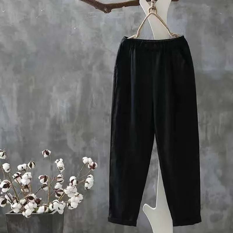 【Coton et Lin】Pantalons Confortables pour Loisirs