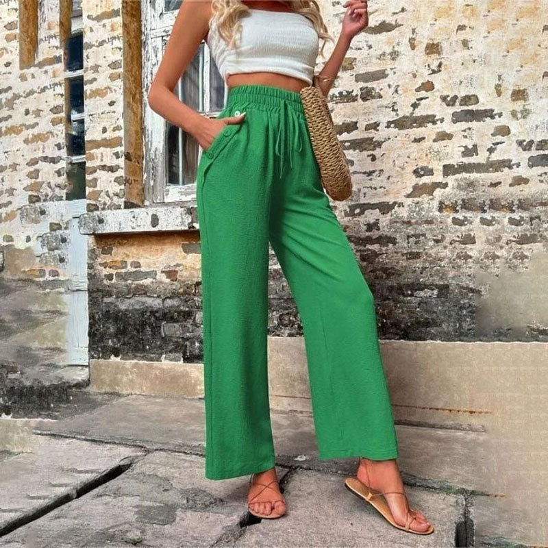 Pantalons Uni Couleur Décontractés