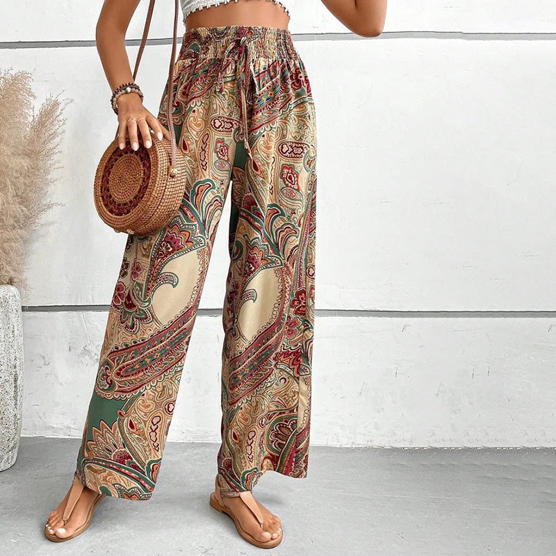 Pantalons Casual avec Imprimé Ethnique