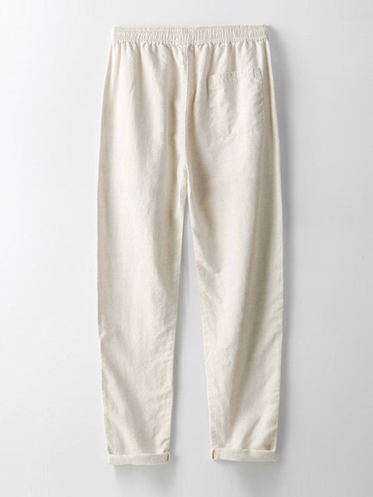 Chemise Cubane Jacquard Géométrique & Pantalons en Lin à Jambe Droite