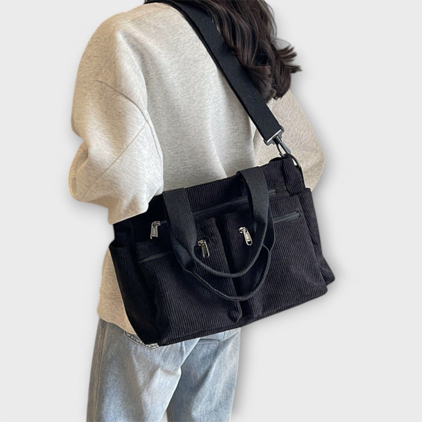 Sac à épaule Aurellia - Matériau en corde léger et résistant à l'eau, grand compartiment zippé, idéal pour le travail ou les voyages