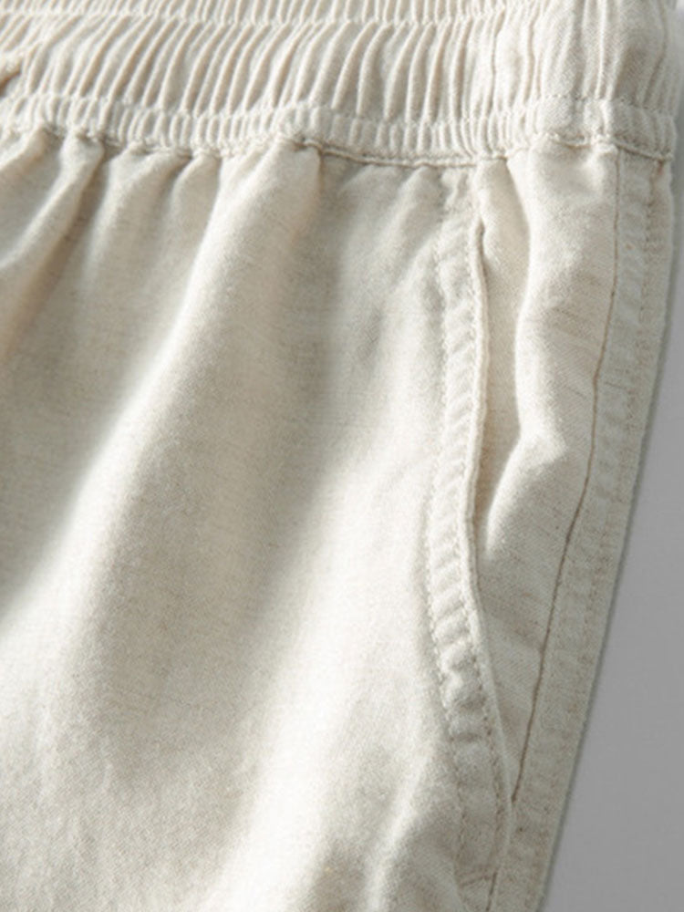 Chemise Cubane Jacquard Géométrique & Pantalons en Lin à Jambe Droite