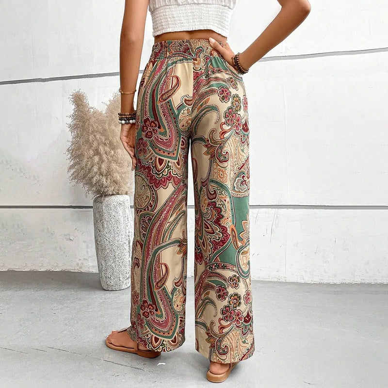 Pantalons Casual avec Imprimé Ethnique