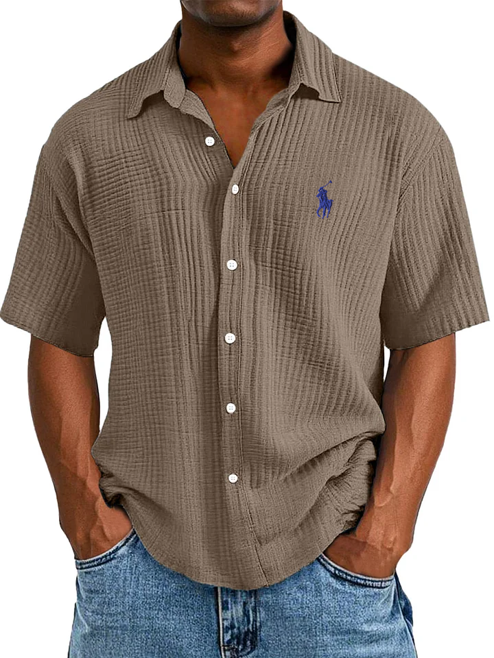 Chemise d'Été Décontractée, Longue et Confortable à Manches Courtes pour Homme