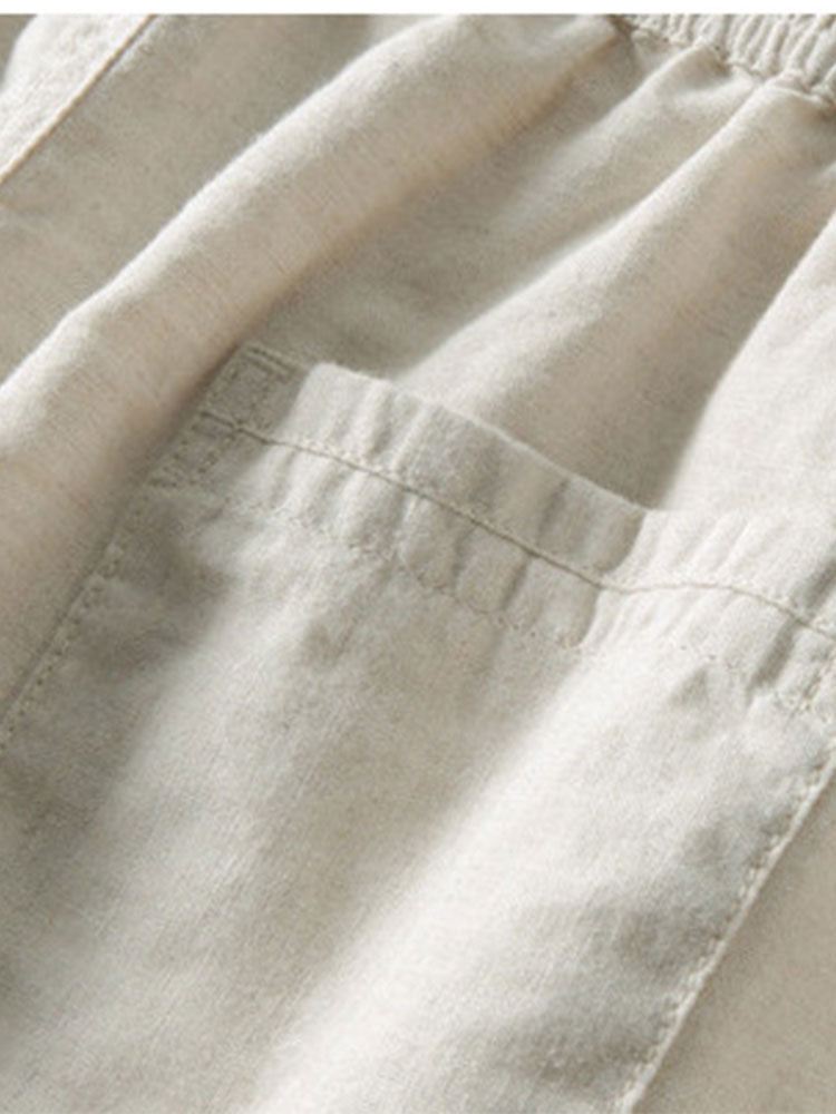 Chemise Cubane Jacquard Géométrique & Pantalons en Lin à Jambe Droite