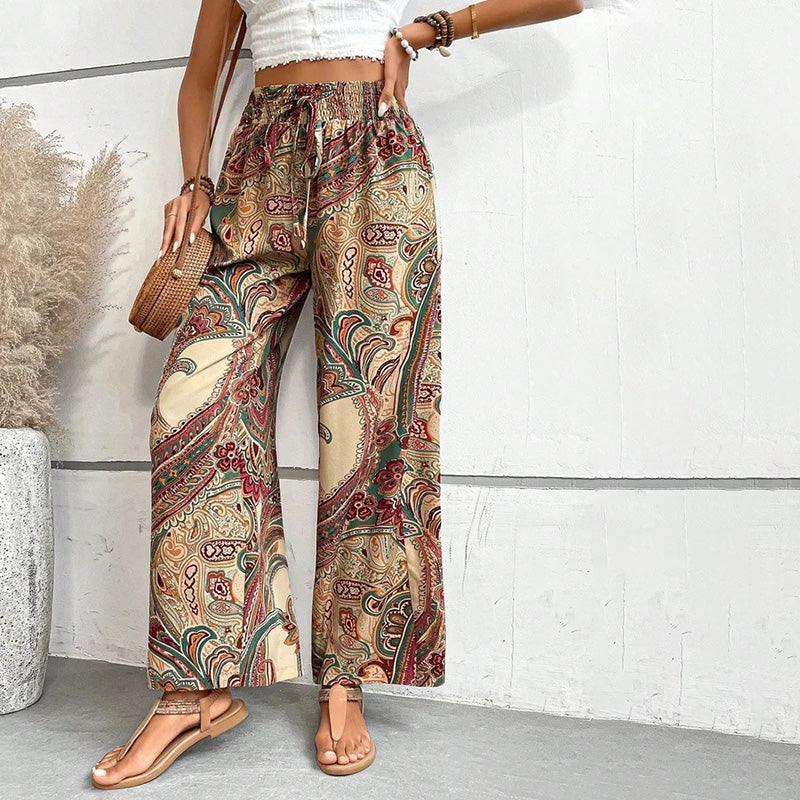 Pantalons Casual avec Imprimé Ethnique