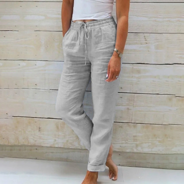【Coton et Lin】Pantalons Casual Droits