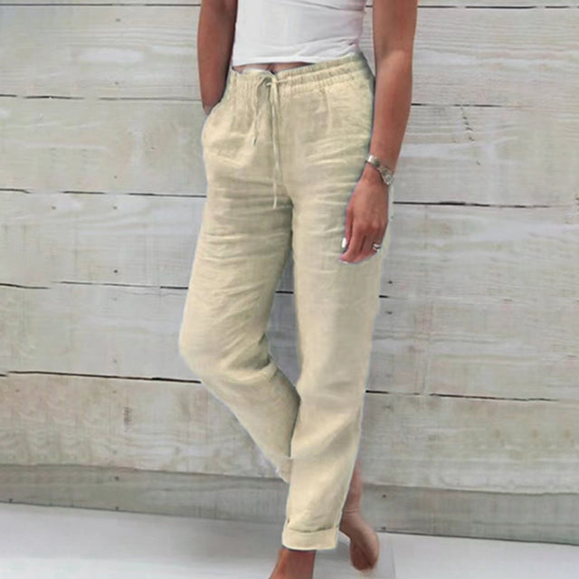 【Coton et Lin】Pantalons Casual Droits