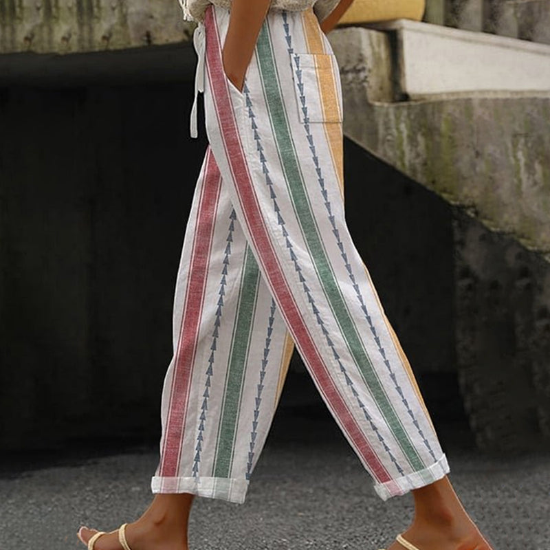 Pantalons Casual à Rayures