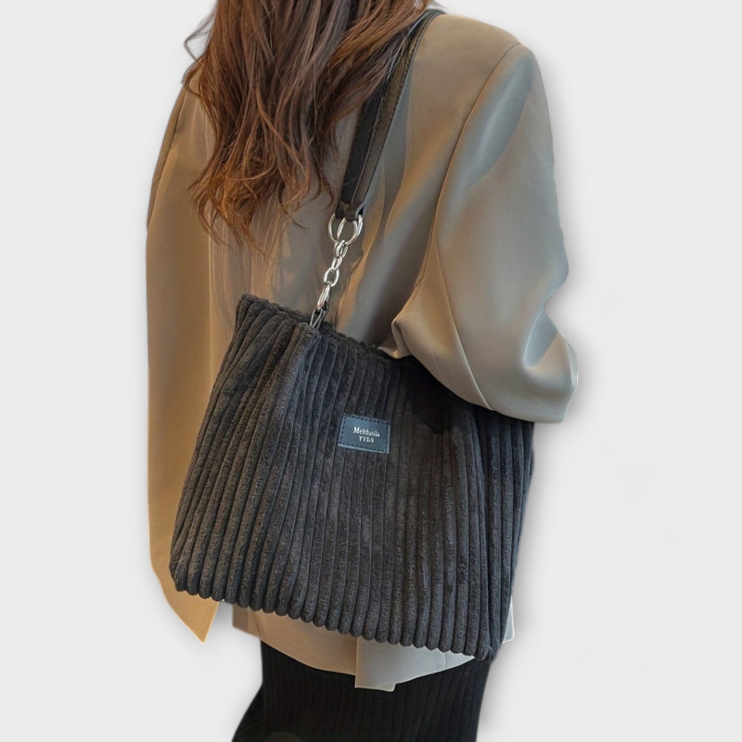 Sac à bandoulière Aurellia en corde douce - Bandoulière réglable, design spacieux, kaki