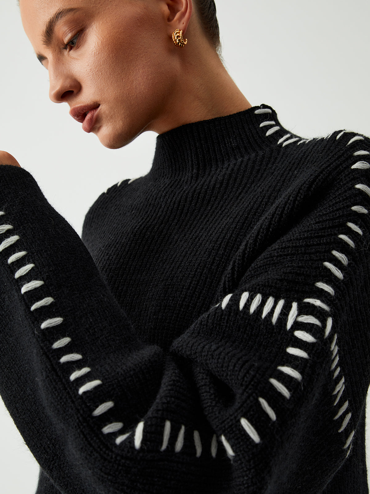 Pull Oversized Milena Maglione avec Col Haut