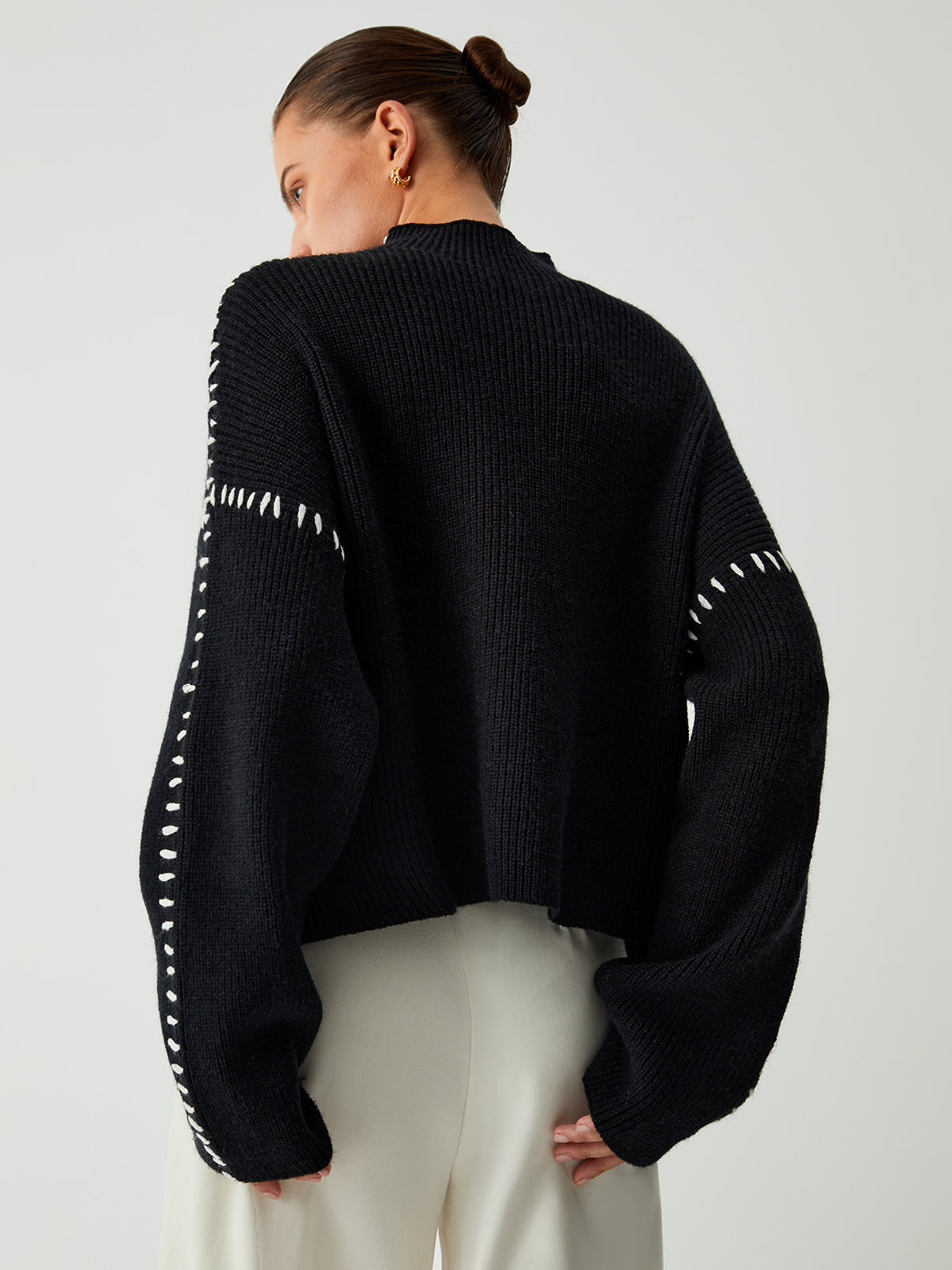 Pull Oversized Milena Maglione avec Col Haut