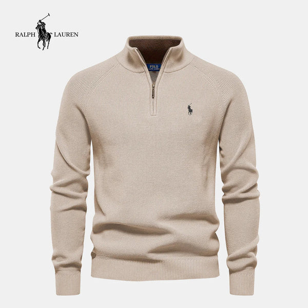Rl - Pull en maille avec demi-zip